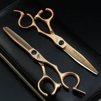 Профессиональные Парикмахерские ножницы для стрижки 6-дюймовые филировочные ножницы Salon Barbers JP440C Золотые ножницы для волос Tesouras