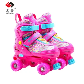 Прямые продажи с фабрики, Детский полный набор роликовых коньков с регулируемой фигурой четырех размеров, двухрядная обувь Patines с 4 колесами