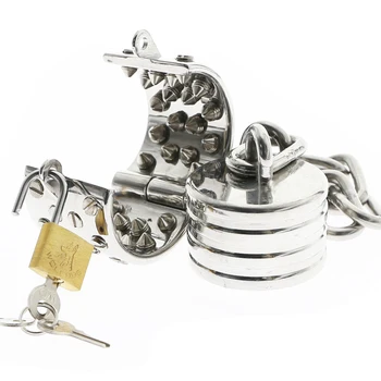 Серебряные зубы Кали с 4 рядами Подвески в виде мошонки, Устройство для мужского Целомудрия, кольцо с шипами, игрушки CBT, кольцо с шипами для мужчин
