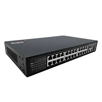 Сетевые коммутаторы Wanglink 300 Вт 100 М с 24 портами PoE, поддерживают отключение VLAN, расширяются за счет 2 портов восходящей сети Gigabit Ethernet