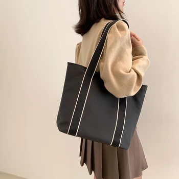 Сумка-тоут, Женская простая водонепроницаемая сумка через плечо, Модная дизайнерская сумка для девочек, карман для покупок, сумка для отдыха, школьная сумка