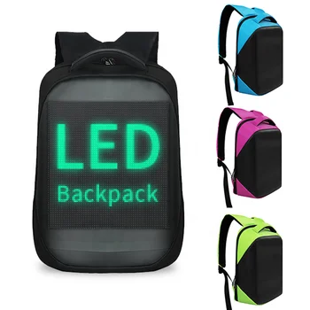 Умный светодиодный рюкзак Модный Черный Рюкзак для ноутбука с цифровым пиксельным светодиодным экраном с приложением Унисекс