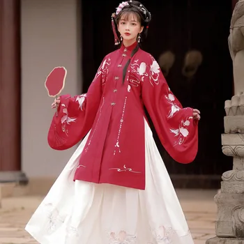 Хэллоуин, Китайский стиль, Красные костюмы для косплея Hanfu, платья для женщин, одежда для сцены, халат для народных танцев, платье Hanfu