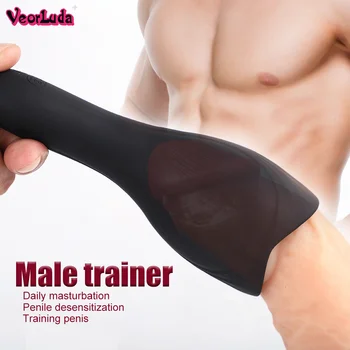 Электрический мастурбатор для головки полового члена, тренажер для полового члена, длительные расширенные упражнения, вибрационный массажер для взрослых