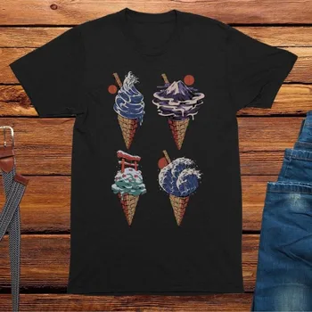 Японские женские футболки с принтом Мороженого, Взрослые Унисекс, Новинка, графические футболки, Уличная одежда, Топы, Хлопковые футболки Оверсайз